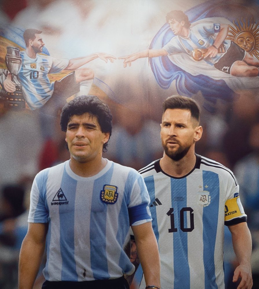The two greatest of all time. What a way for Messi to bow out. Congratulations Argentina. Incredible final. #worldcup #messi #Argentina #thegoat #Maradona
