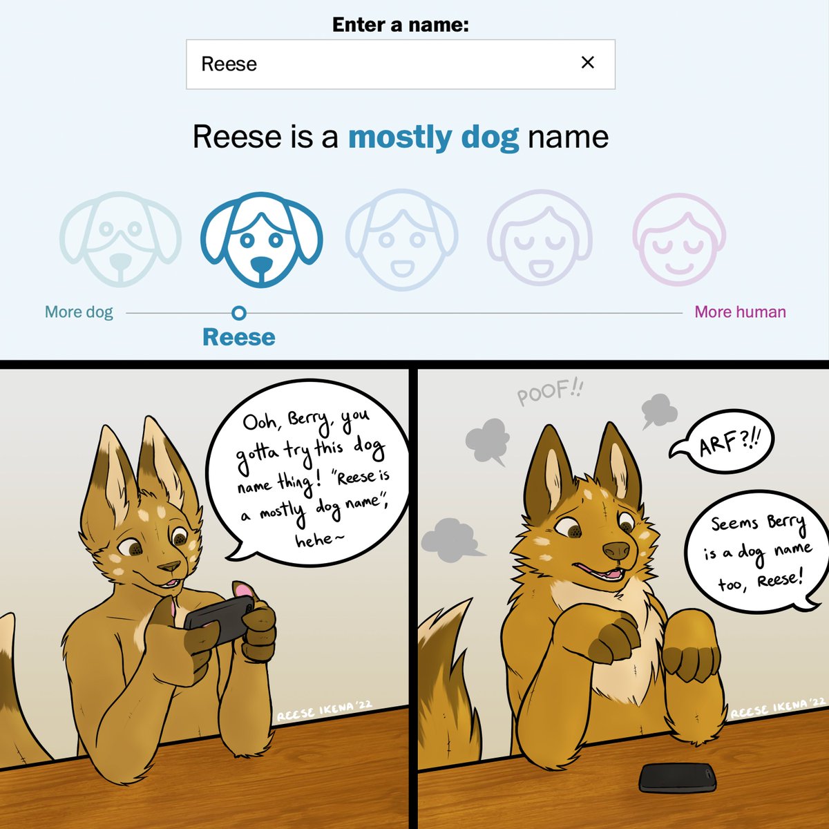 Reese Ikena 🔞 on Twitter: "This dog name site is really fun! "Reese is
