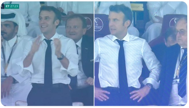 smile2jannah's tweet photo. France losing to Argentina was worth it just to see the smile wiped off the face of Macron. Look at it. c'est magnifique 😋 https://t.co/S35wYIbkP3