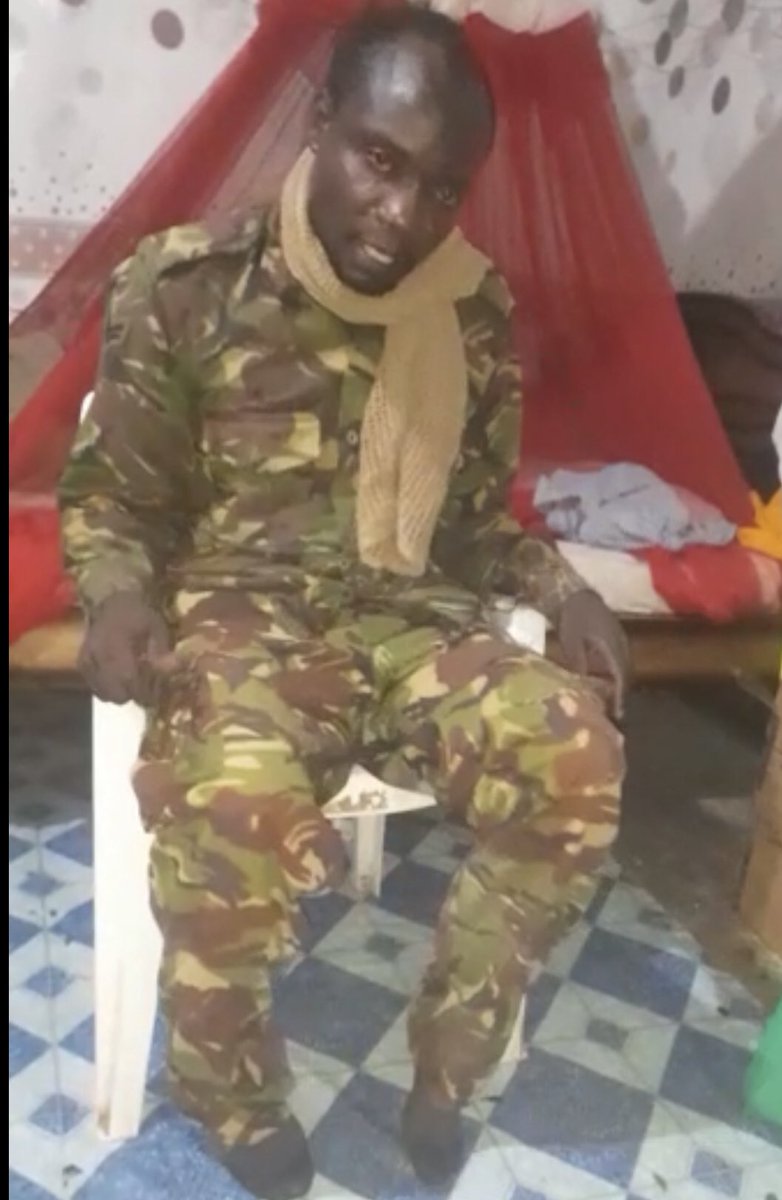 DCI_Kenya's tweet photo. A 33 year old man who impersonated  a Kenya Defence Forces soldier in Garissa is behind bars. Moses Mwenda Karoti was arrested yesterday hours after a team of detectives was dispatched to trace him from his hideout, after he circulated a videotape on social media while dressed https://t.co/cQGFBq8KA8