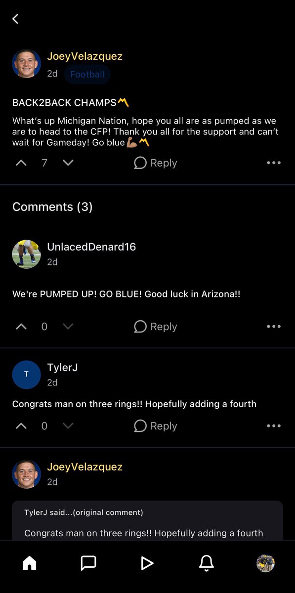 Ann Arbor NIL Club supporters have really enjoyed getting to interact with student-athletes on our new app 〽️