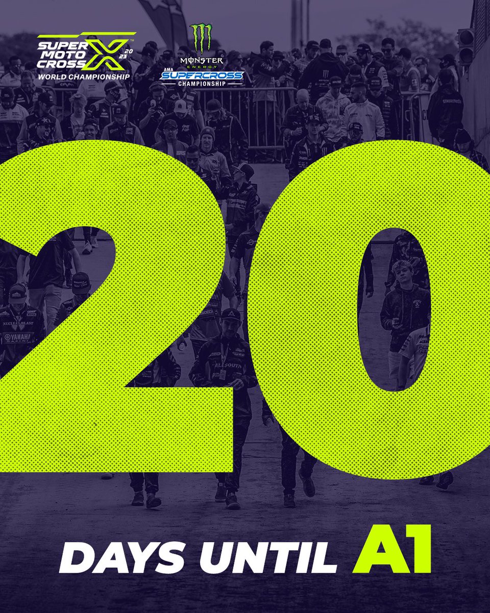 SupercrossLIVE's tweet photo. 20 more days… Predictions anyone? 🤔

#SupercrossLIVE #SuperMotocross #SMX https://t.co/MYasrcBITF