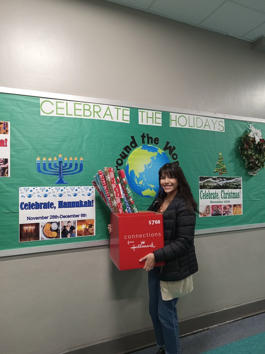 Thank you <a href="/Hallmark/">Hallmark</a> for donating wrapping paper and cards to <a href="/KCPS_James/">KCPS James</a> so that our students could wrap gifts for their families they bought with their PBIS tickets they earned. Our school could not succeed without our #communitypartners <a href="/JosieHerrera_3/">Josie Herrera</a> <a href="/CHarrison2080/">Dr. Christy Harrison</a> #holidays