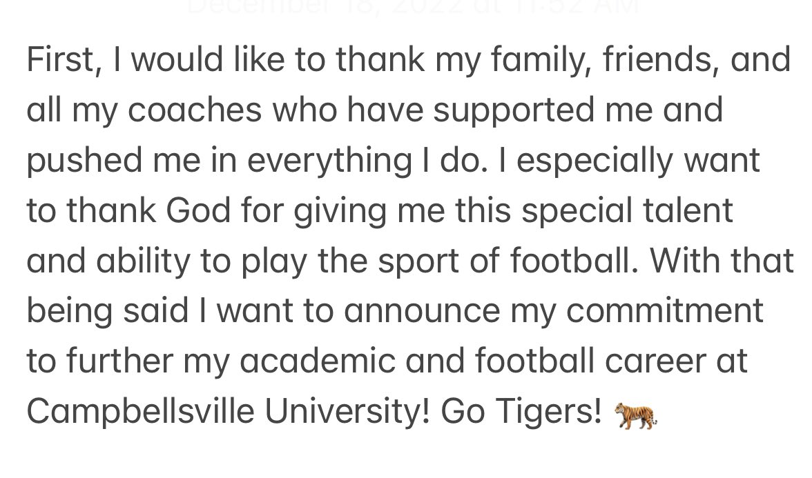 Will Keltner (@wkeltner23) on Twitter photo 100% committed! I really appreciate <a href="/CoachHBrown8/">Hunter Brown</a> and Coach @PerryThomasCU giving me the opportunity to join the <a href="/CvilleTigers/">Campbellsville Tigers</a> football program. Now it’s time to get to work. Go Tigers! <a href="/TCAAthletics/">TCA Athletics</a> <a href="/BlakeButler63/">Blake Butler</a> 100% committed! I really appreciate <a href="/CoachHBrown8/">Hunter Brown</a> and Coach @PerryThomasCU giving me the opportunity to join the <a href="/CvilleTigers/">Campbellsville Tigers</a> football program. Now it’s time to get to work. Go Tigers! <a href="/TCAAthletics/">TCA Athletics</a> <a href="/BlakeButler63/">Blake Butler</a>