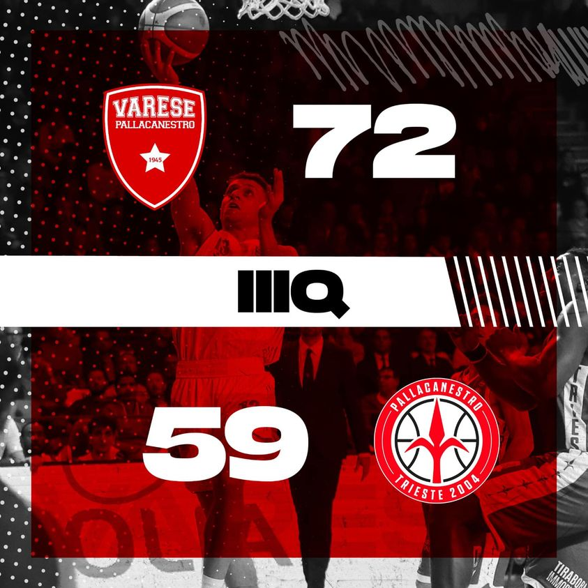 PallVarese's tweet image. Ancora avanti alla fine del terzo periodo ❤️‍🔥
#VarTri #NoiSiamoVarese