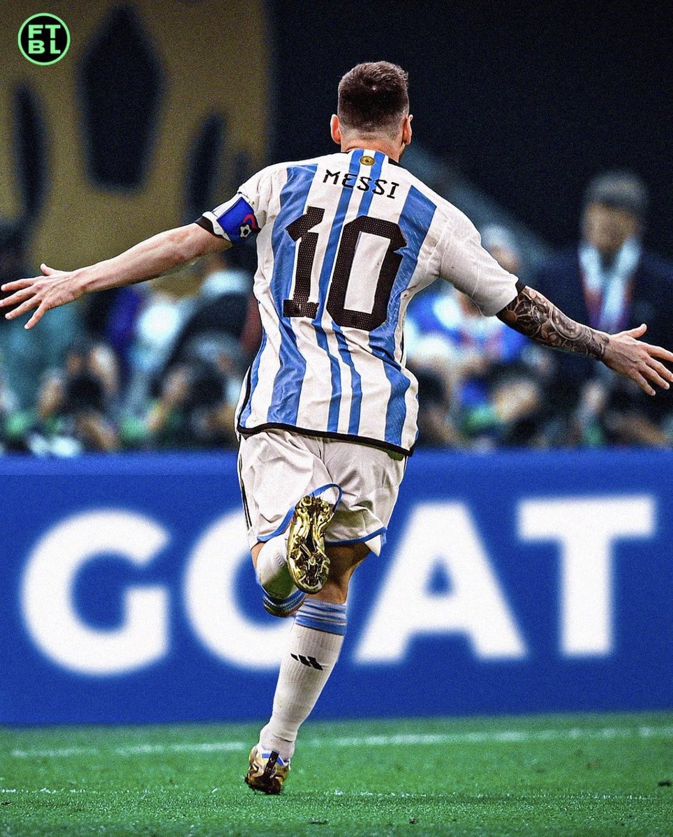 Demiflip's tweet photo. Messi, the World Cub Champion…… Every debate with Ronaldo has com to an end. #Worldcup #Worldcup2022 #Qatar  #ARGFRA https://t.co/BlsBBESRlk