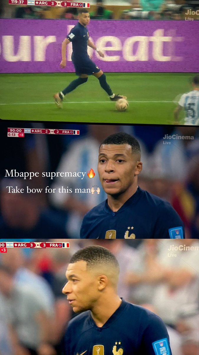 mrshafi04's tweet photo. Mbappe supremacy ❤️‍🔥🔥 
Unbelievable goals 

#ArgentinaVsFrance #WorldCupFinal #Mbappe https://t.co/JKmVJm5f4P
