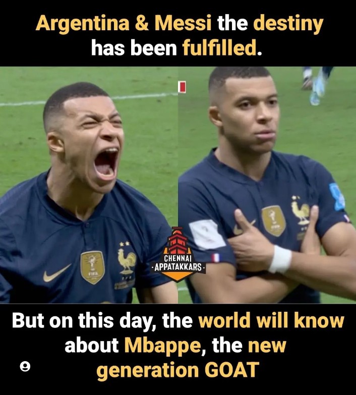 iamazhar_M's tweet photo. It's Today's Messi Magic but another star arrived,#Mbabe - One Man Army. What a Player, My eyes become Fan of him.
After @Cristiano , @neymarjr @leomessi , It's time for @KMbappe
#france🇫🇷 Hard Luck #fifaworldcup2022 https://t.co/loYyPQ9VUx