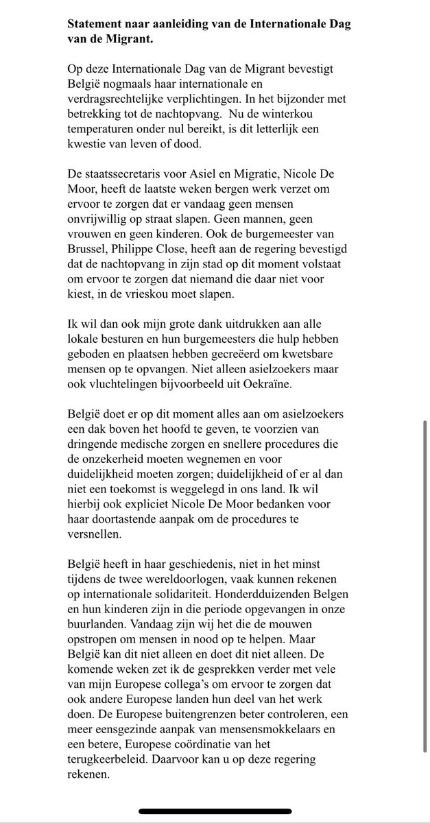 alexanderdecroo's tweet image. Mijn statement naar aanleiding van de internationale dag van de migrant (Verenigde Naties)