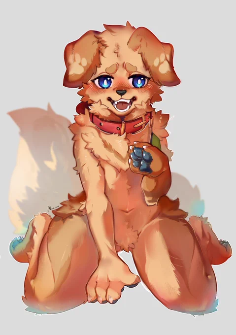 【全身半厚塗委託|Full body Commission】感謝委託人的信任和委託角色是隻超可愛的狗勾 -----------------Couple YCH bidding NOW!Price beyond 260 USD will upgrade coloring like this! 