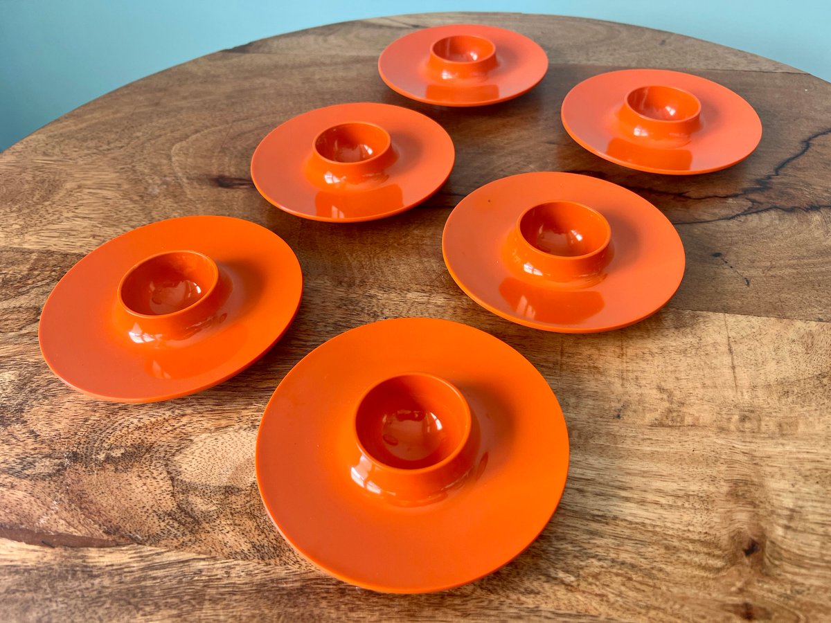 Quiero compartir lo último que he añadido a mi tienda de #etsy: Rosti Mepal set of 6 orange egg cups, space age from Scandinavian design for apartment decoration etsy.me/3jdG7b6 #naranja #plastico #eggscups #eggsholder #scandinaviandesign #retroeggcups #vintage