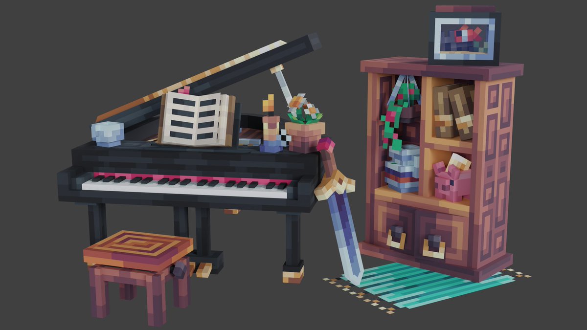 GeodeModels's tweet image. Piano piece I made a while ago in @blockbench. Sometimes it's nice to just make models for fun!
#Blockbench #lowpoly #blender