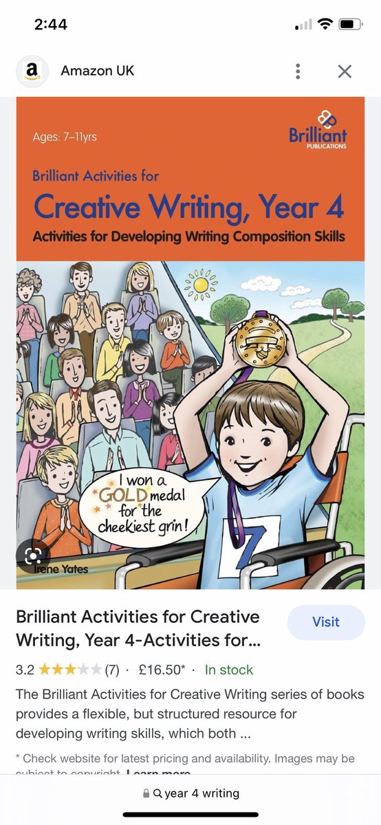 MissA_Osman's tweet photo. Hello, I hope you are all well, Did anyone use this book! I am looking for some writing activities to improve my children’s writing in year 4? Any ideas of what I could use? @MrTs_NQTs https://t.co/XJgfXGgITW