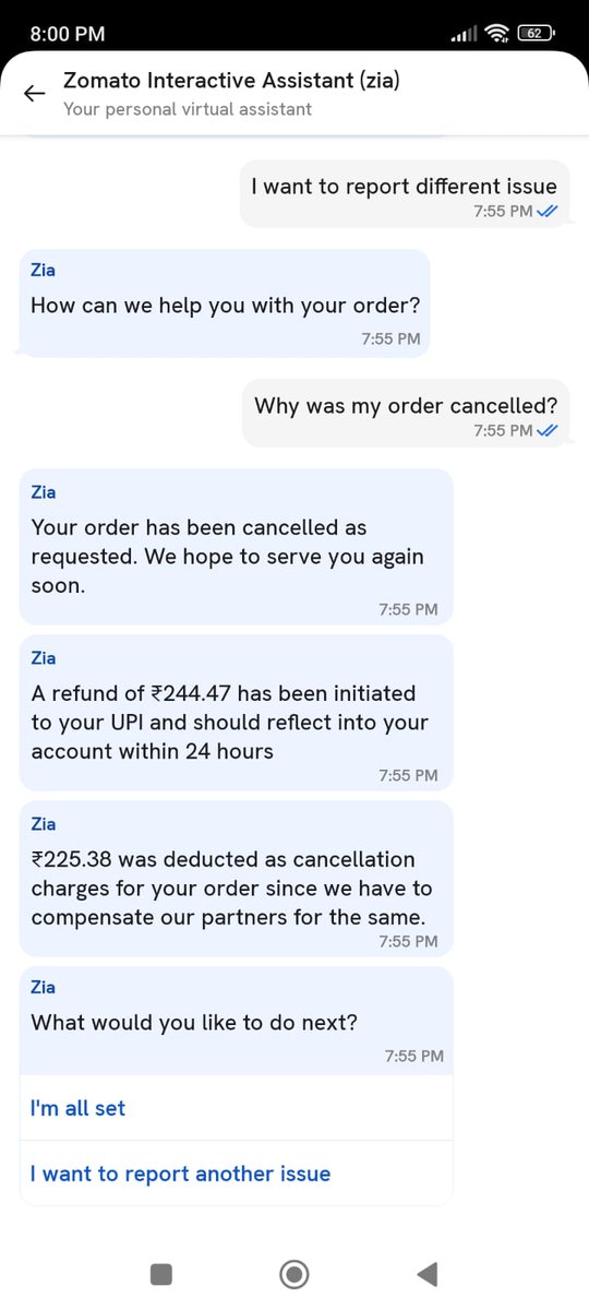 @zomato since the food has not prepared.Then why you guys want to compensate to the restaurant.Just they have been accepted order .And why to deduct half of the amount from our order .