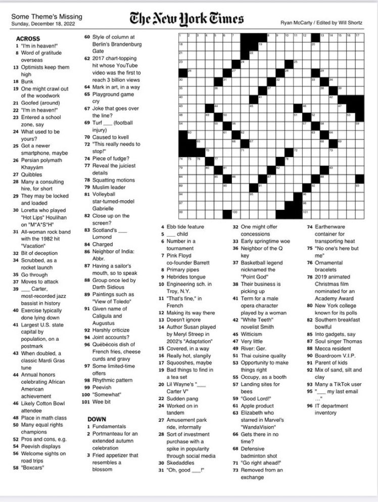 blakeflayton's tweet photo. Today’s New York Times crossword is um…making me nervous. https://t.co/73CafLiy3Z