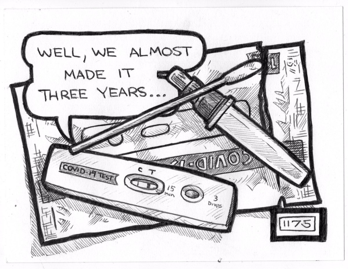 BARTVARGAS's tweet photo. Day #1175
#wellwealmostmadeitthreeyears
#covid
#testedpositive
#testednegative
#hometest
#thankssanta
#christmas2022
#code1175
#2022
#december
#dailydrawing
#bartvargas
https://t.co/HPcQAKWuO7 https://t.co/8PkcU0RAY5