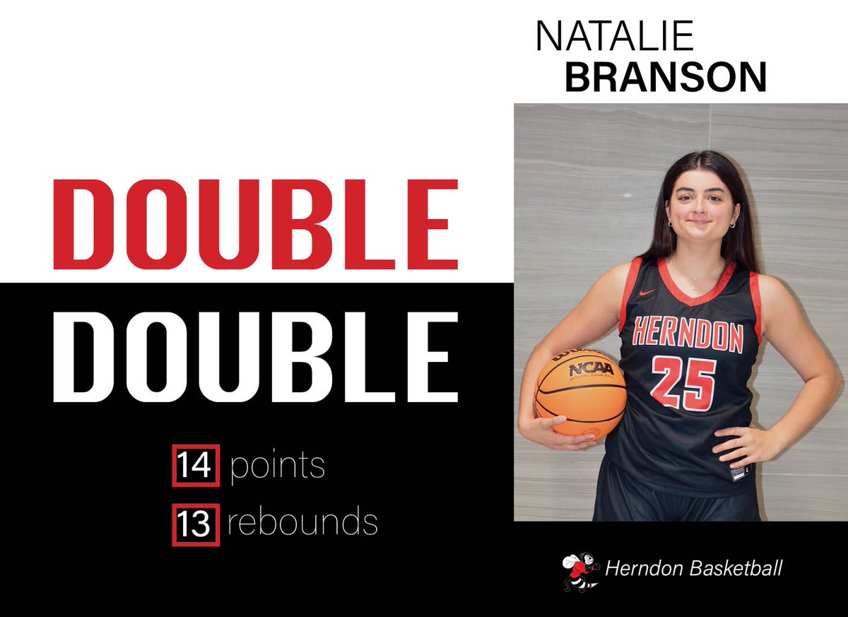 Senior Natalie Branson earned her first season double stat line in the home game against Wakefield. Natalie is in her 3rd year with the varsity team playing the post position.