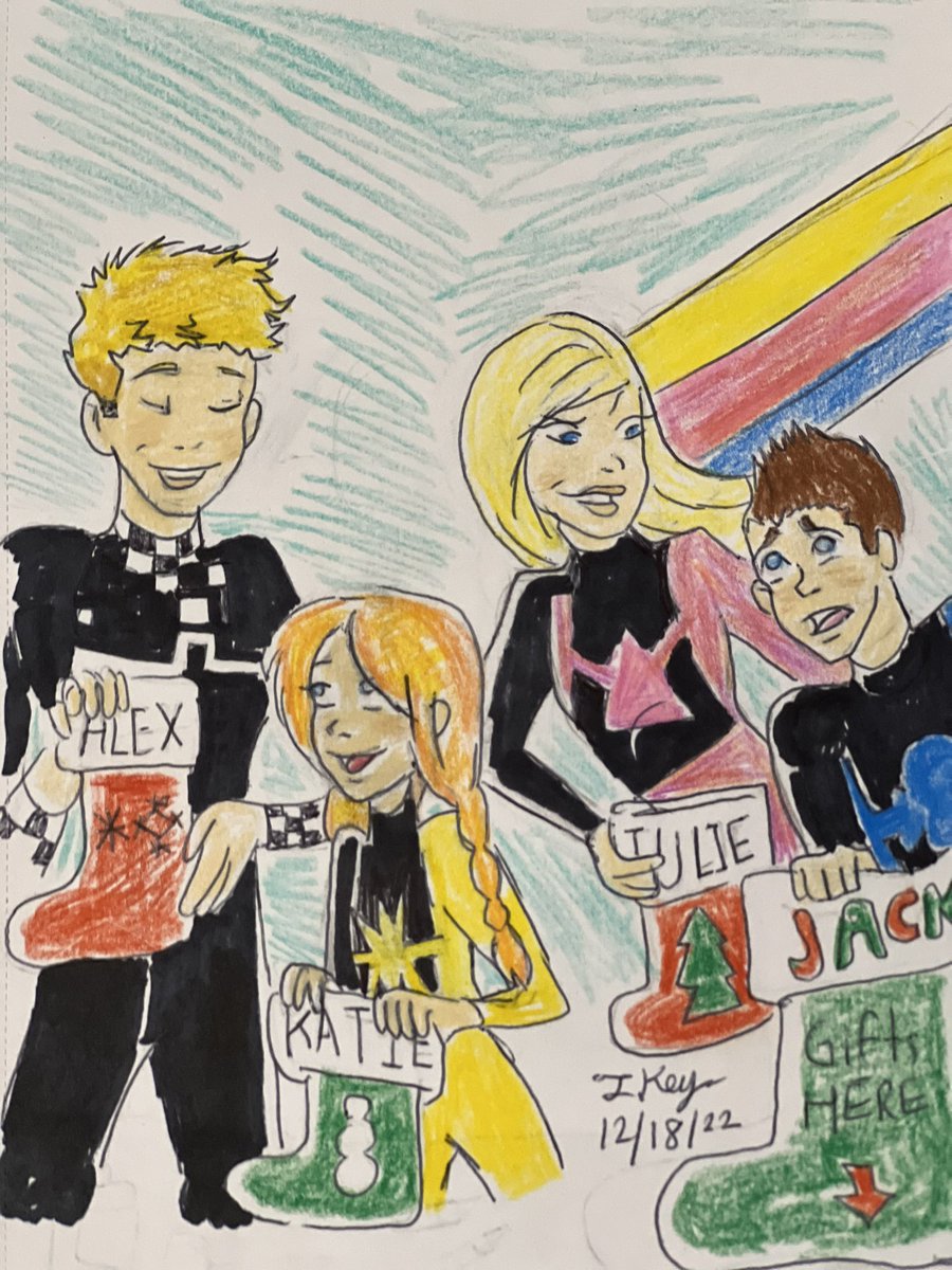 TimothyKeys15's tweet photo. Happy holidays and happy crafting from the Power siblings #powerpack #marvelcomics #alexpower #juliepower #jackpower #katiepower #louisesimonson #junebrigman #sketchbook #sketchmas #art #illusration https://t.co/KBxrn80qfy