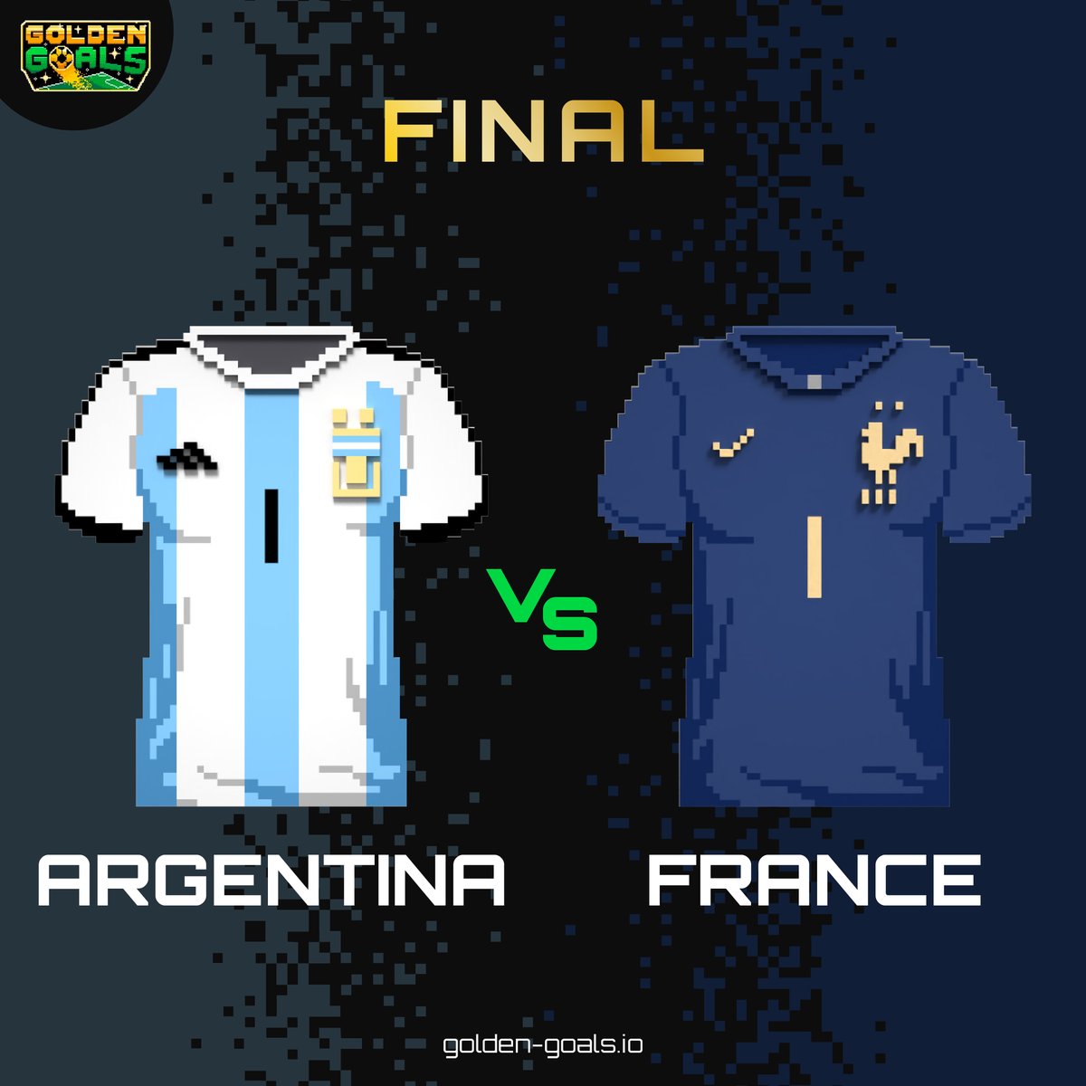 In minutes! World Cup Final 2022

<a href="/Argentina/">🇦🇷 Selección Argentina ⭐⭐⭐</a> Argentina 🇦🇷 vs France 🇫🇷 @fff

⏰ 16:00 (GMT+1) | 12:00 (GMT-3)
⚽️ Final

👕 Which is your favorite?

#WorldCup #ArgentinaVsFrance #NFT #goldengoals #Qatar2022 #ARG #FRA