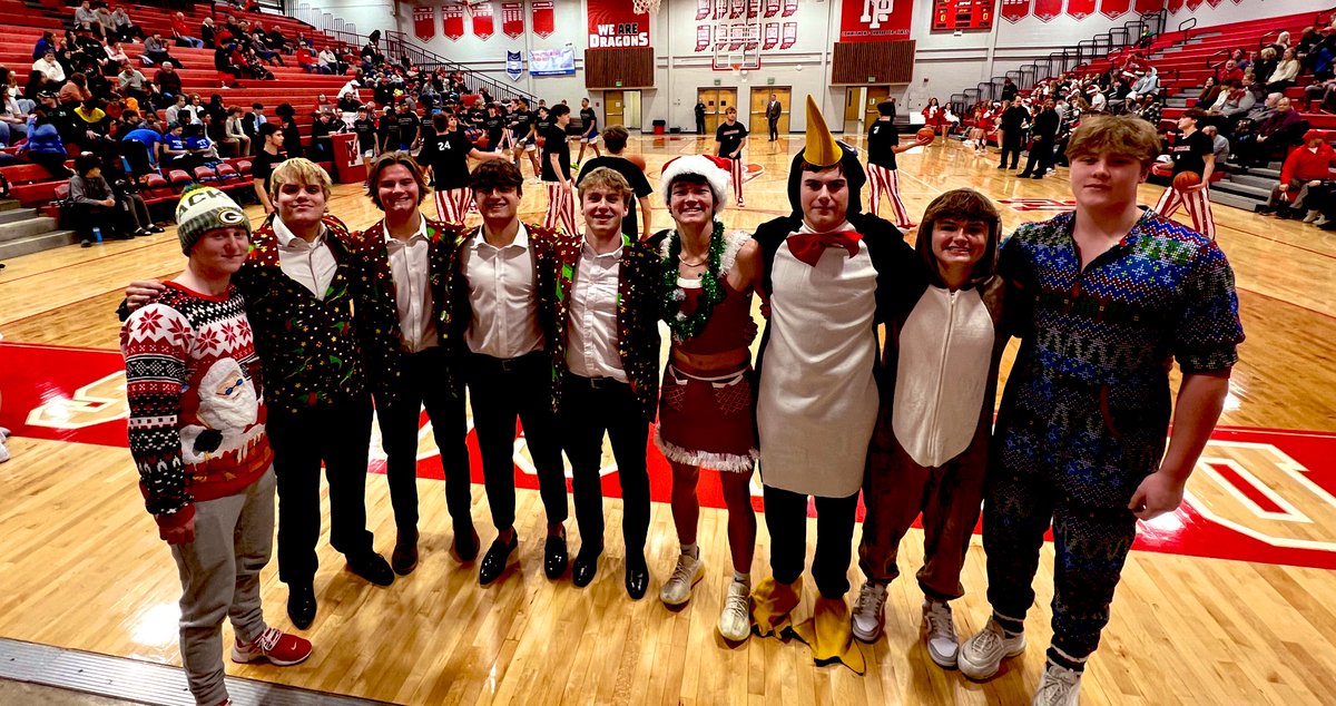 Our students love to have fun at our basketball games. Tis the Season was the theme. These guys were spot on 🎄@SouthernHancock <a href="/llantrip/">Lisa</a> <a href="/NP_Dragons_BB/">NP Dragons BB</a> <a href="/NPHS_students/">❗️🐲 DRAGON NATION 🐲❗️</a> #WeAreDragons