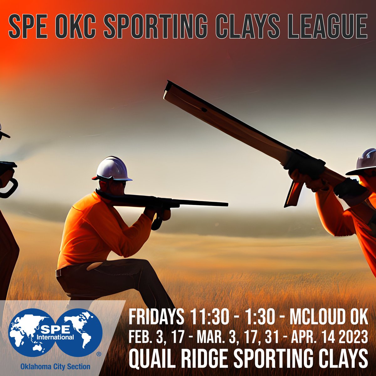 <a href="/SPEOklahomaCity/">SPEOKC</a> #sportingclays league! #oilandgas #spe #Petroleum #clayshooting eventbrite.com/e/spe-okc-spor…
