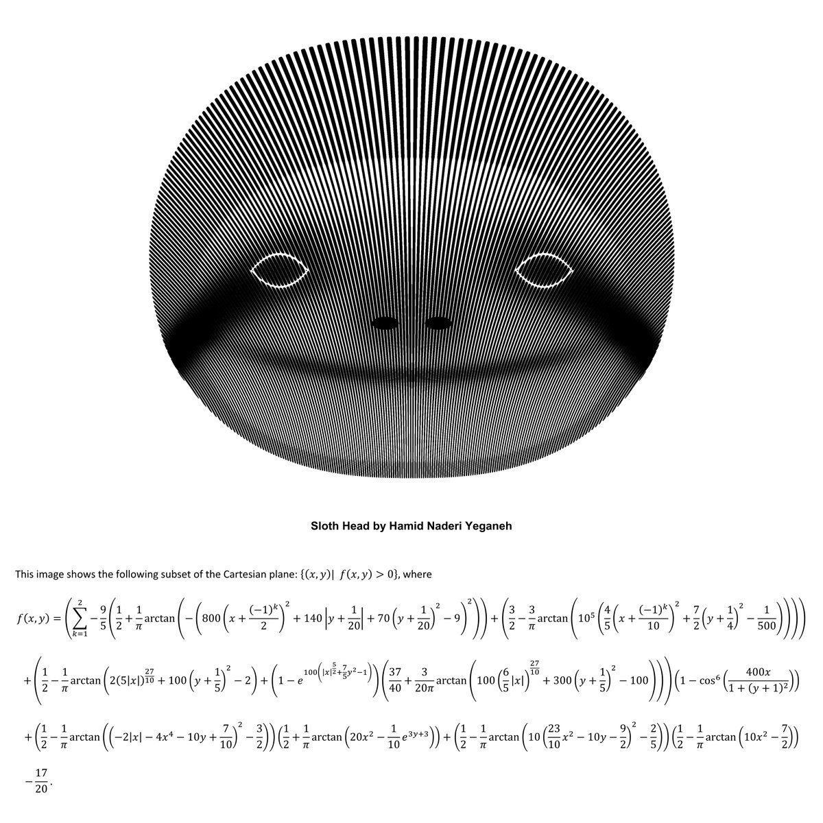 I drew this sloth with mathematical equations.