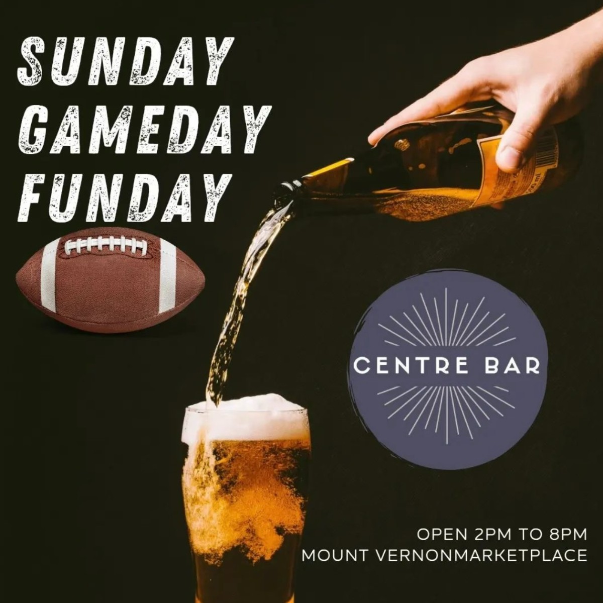 It's Sunday Funday! 🏈Cheer on the Ravens with an ice cold beer by your side from <a href="/CentreBarMVM/">Centre Bar</a>    🍸