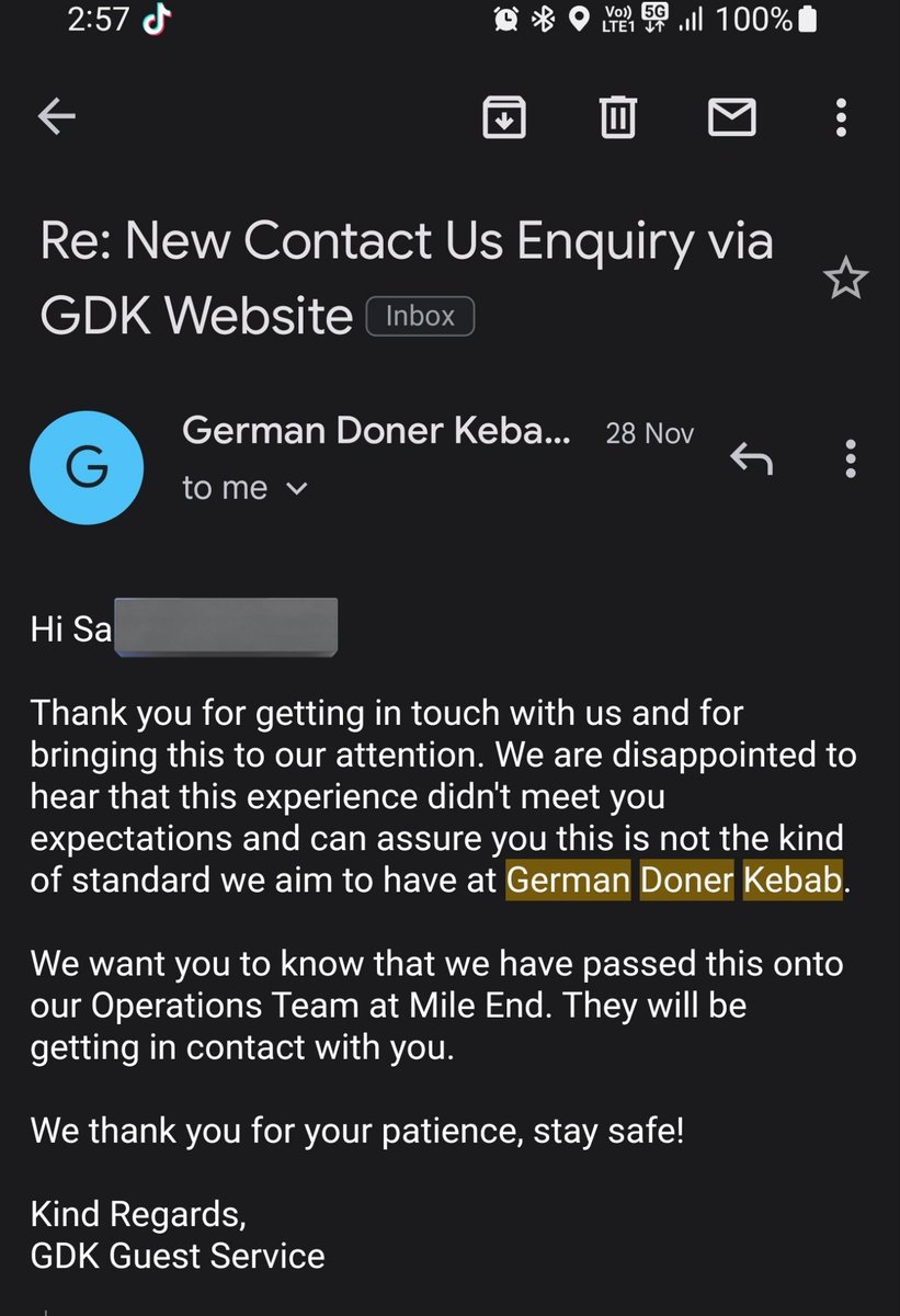 uzunsai's tweet photo. @GermanDoner_UK nothing since this email... Great customer service. Thanks for the empty DM... No follow up.. Great! https://t.co/0QKiO6ZeNV