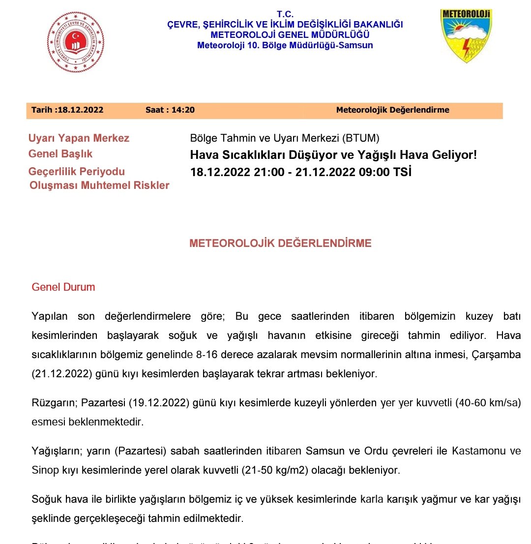 afadkastamonu's tweet photo. ❗❗ METEOROLOJİK DEĞERLENDİRME. ❗❗ https://t.co/2P9ndd4KOy