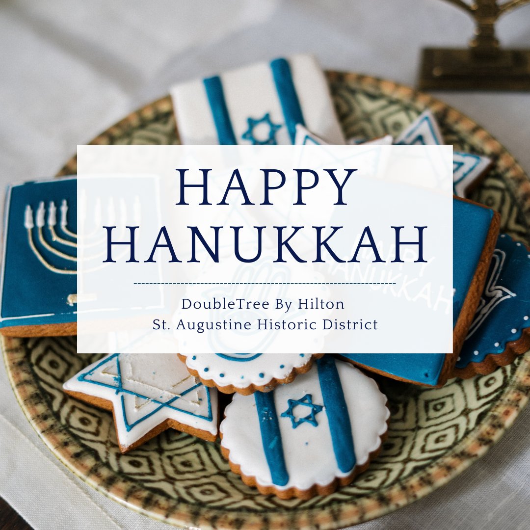 DoubleTreeStAug's tweet image. To all who celebrate, may your Hanukkah be filled with love, light and laughter! #HappyHanukkah 💙
