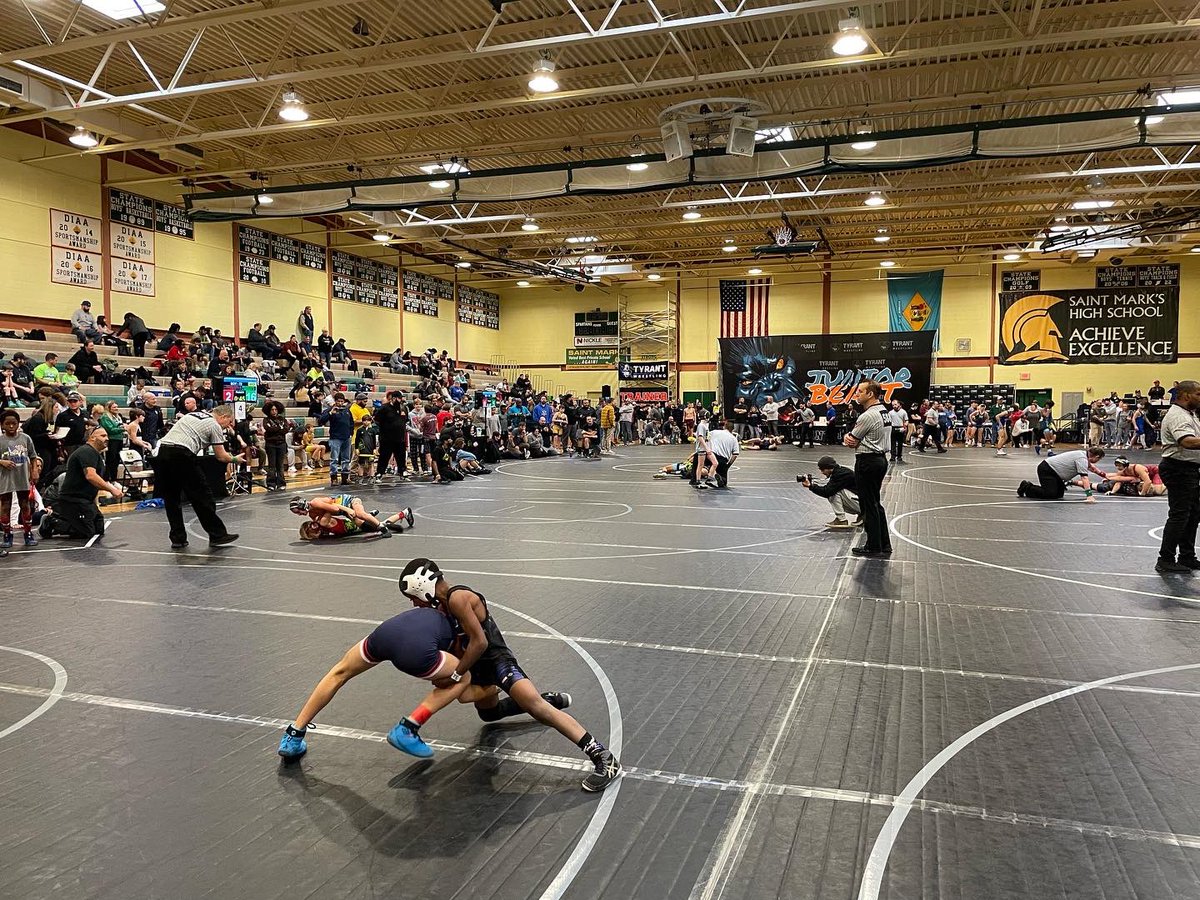 TyrantWrestling's tweet photo. The 2022 Junior Beast! 8 mats of action here at @SaintMarksHS. Watch live on @FloWrestling

https://t.co/HXaN2SNmEj
#TyrantWrestling #JuniorBeast https://t.co/rAb4AsUvoa