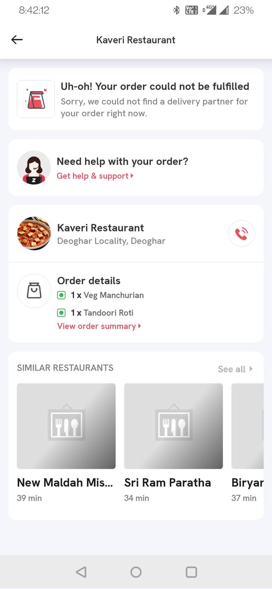 k_puru30's tweet photo. @zomato 
If you don't have service...then why you take order...bloody Zomato 🤬🤬 https://t.co/UPpk3BB9fN