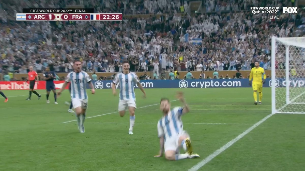 LIONEL MESSI FROM THE SPOT TO GIVE ARGENTINA THE LEAD IN THE WORLD CUP FINAL!

IT'S HIS FIRST-EVER GOAL IN A MAJOR TOURNAMENT FINAL.