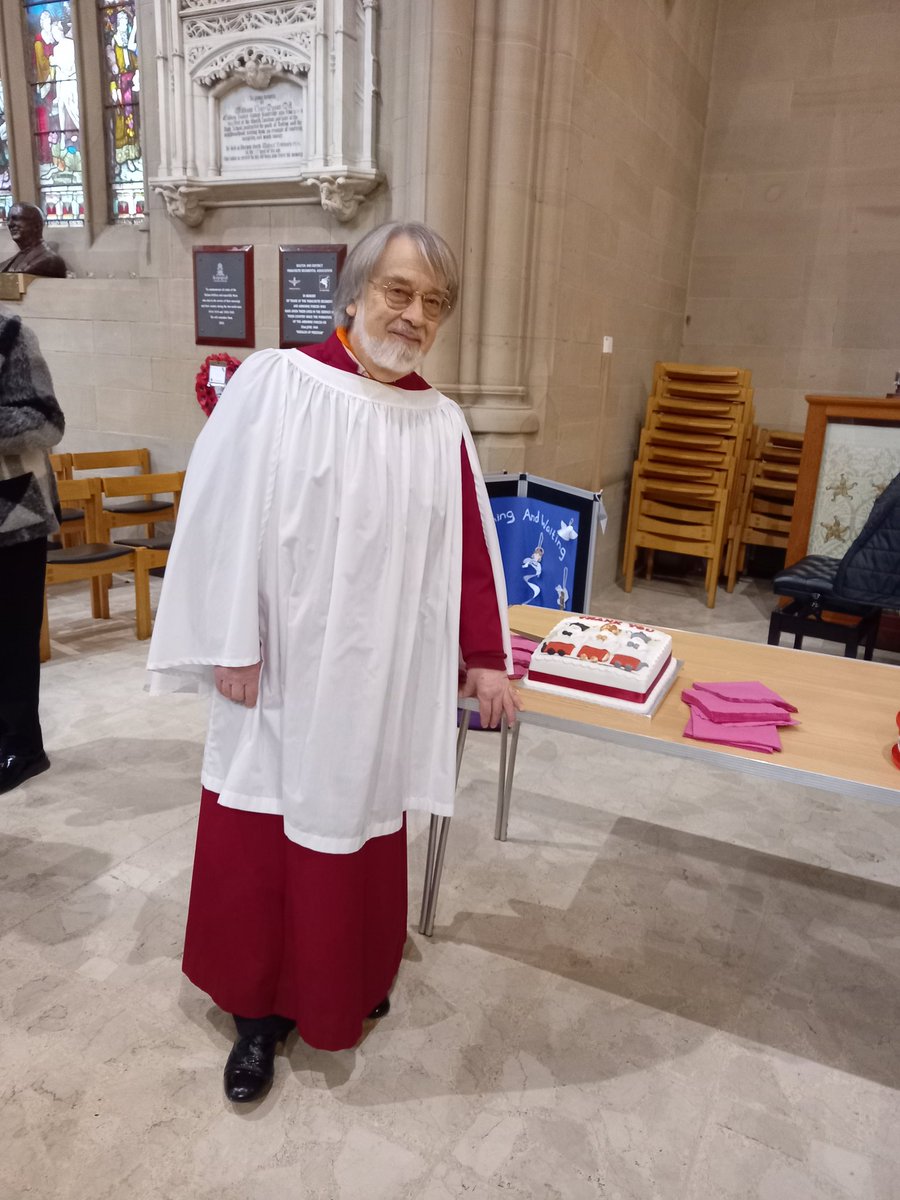 Not quite his last service, but this morning we said our official goodbye to Michael Pain, our Director of Music.