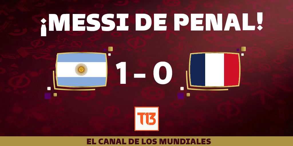 T13's tweet photo. ¿Fue penal? Argentina abre la cuenta a los 23 minutos #SomosCatar13

EN VIVO por el 13 » https://t.co/EplobPzoae https://t.co/lKkcrvRWHq