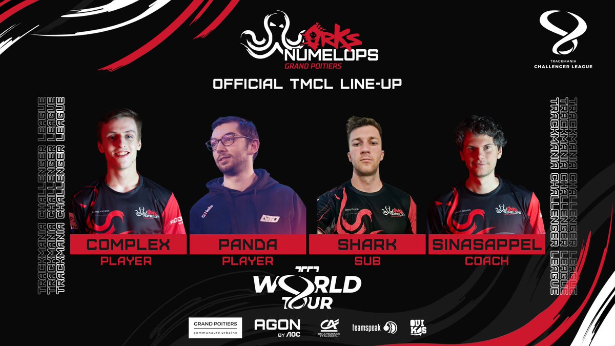 Ladies and gentlemans, I present you our 2023 @TMEsports line up! 🏁🏁
Please welcome <a href="/ComplexStatics/">Complex</a> and <a href="/Panda04_TM/">Panda</a> as our players.🏎️
@BremsEric as sub and <a href="/SinasAppel_tm/">SinasAppel</a> as coach.

Give them a warm welcome and see you on the grid.🏁

#WeAreHorde🔴⚫️