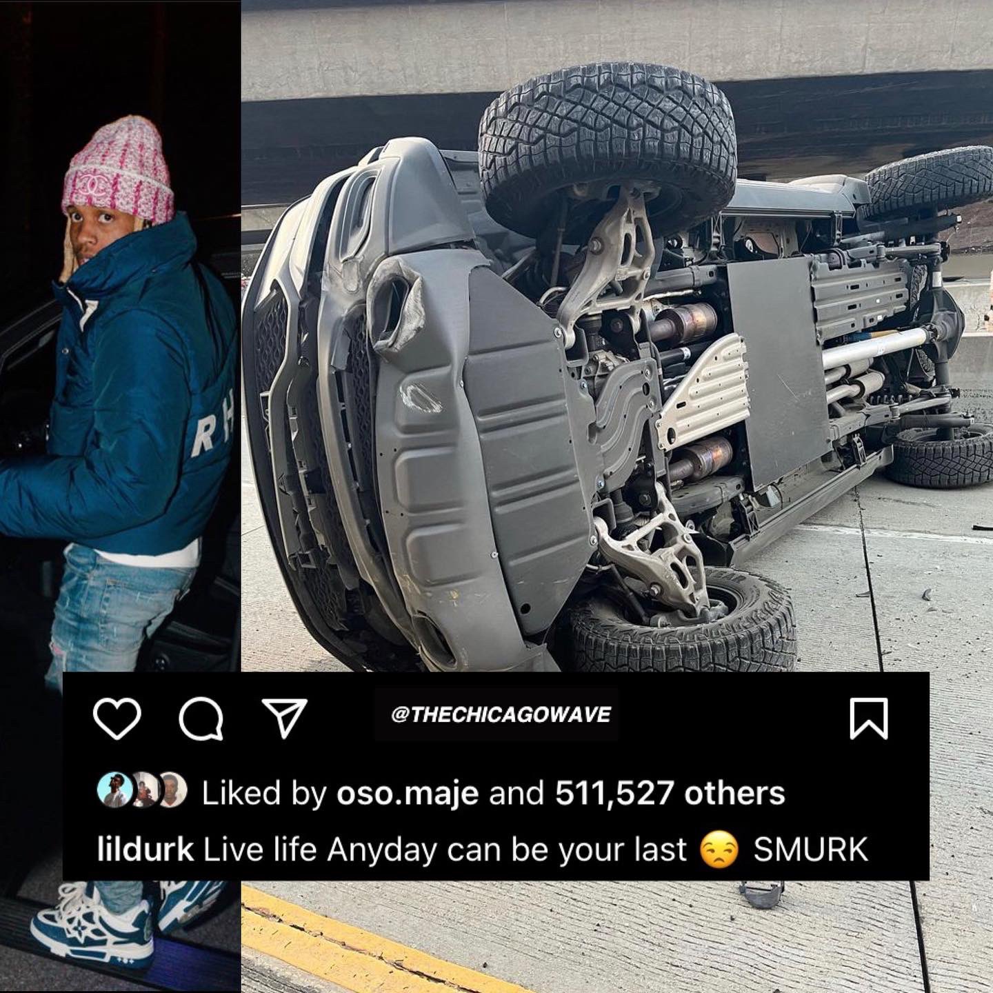 Lil Durk Documents Aftermath Of Nasty Car Crash