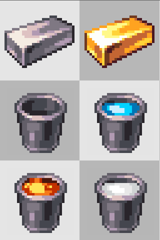 incredibly awesome ingot and bucket
#pixelart #texturepack #minecraft