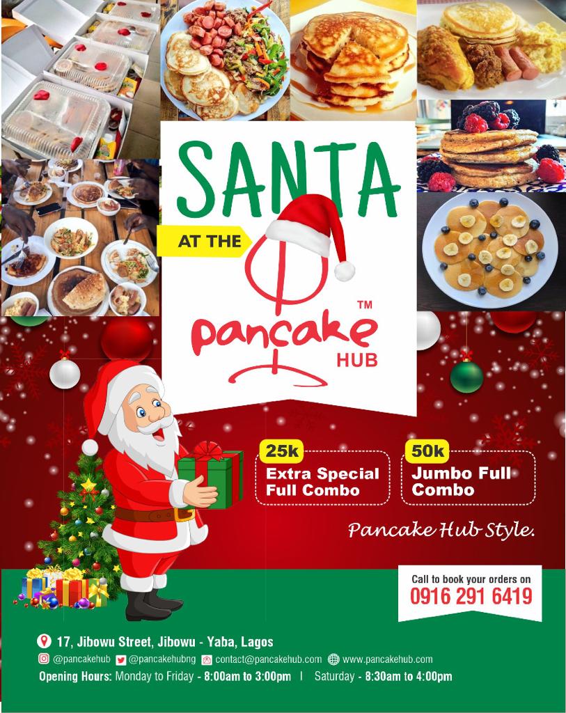 A Dreamcember moment at the Pancake Hub🥳 Everyone deserves a decent breakfast this season right😊🤗

Please call in on our customer service line to make your inquiries/orders. 

#pancakehub #pancakelovers🥞 #pancakesinlagos #holidays #holidaymeals #breakfast #brunch #dreamcember