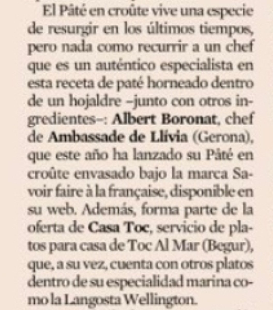 Pâté en Croûte y Savoir Faire à la française en <a href="/expansioncom/">expansioncom</a> de <a href="/mfguada/">Marta Fdez Guadaño</a> 

<a href="/AmbassadeLlivia/">Ambassade de Llívia</a> 
#SavoirFaireALaFrançaise
🇫🇷🇫🇷🇫🇷🇫🇷🇫🇷🇫🇷🇫🇷🇫🇷🇫🇷