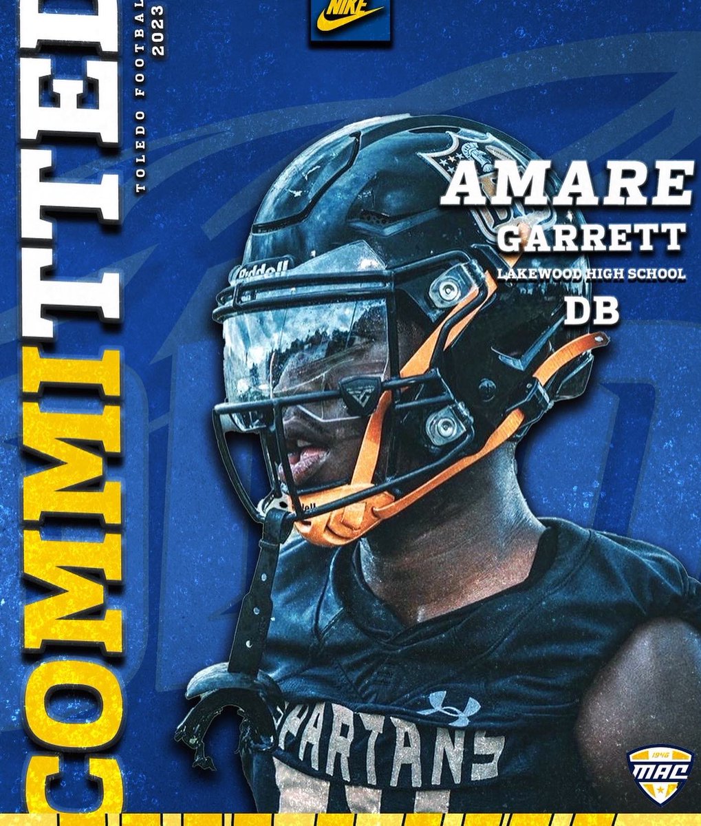 Amare Garrett (@amaregarrett) on Twitter photo 1000% Committed💛💙
Excited to be a rocket🚀 #GoRockets
<a href="/CoachCParker/">Coach Parker</a> <a href="/CoachCandle/">Jason Candle</a> <a href="/ToledoFB/">Toledo Football</a> <a href="/Lakewoodhsfb/">Lakewood Spartans Football</a> 1000% Committed💛💙
Excited to be a rocket🚀 #GoRockets
<a href="/CoachCParker/">Coach Parker</a> <a href="/CoachCandle/">Jason Candle</a> <a href="/ToledoFB/">Toledo Football</a> <a href="/Lakewoodhsfb/">Lakewood Spartans Football</a>
