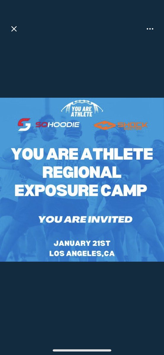 Thanks <a href="/youareathlete/">You Are Athlete</a> <a href="/ShockDoctor/">Shock Doctor</a> for the invite to the YAA regional exposure camp can’t wait, see y’all there!