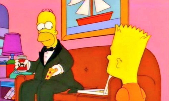 - Por qué tan elegante Homero?
- Hoy Argentina sale campeón del mundo, niño.