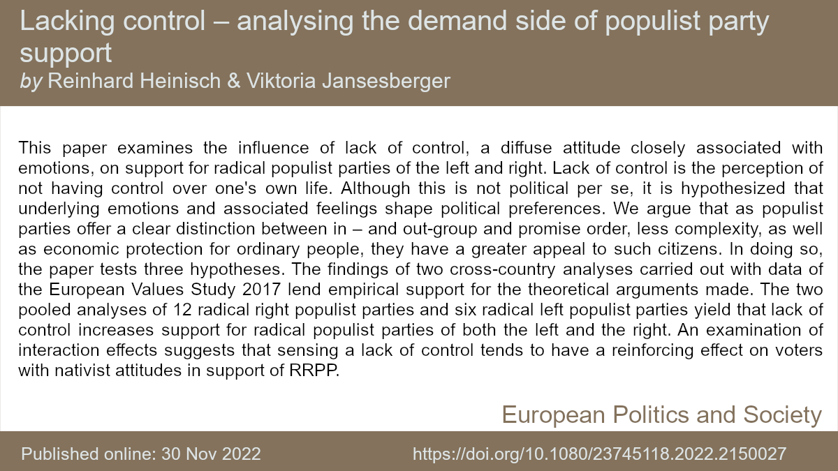 European Politics and Society tweet media