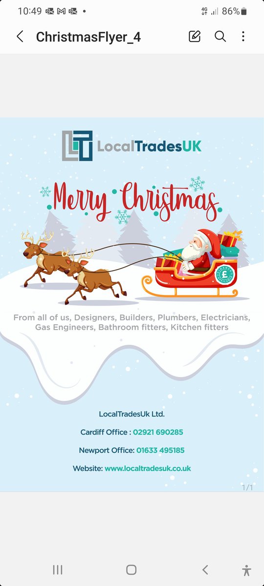 Merry Christmas from LocalTradesUk 
If you are thinking about having your house refurbishment / renovation or moving into your new house, give us a call to discuss your new project,
We cover Cardiff and Newport area,
From all of us at LocalTrades team.. Merry Christmas