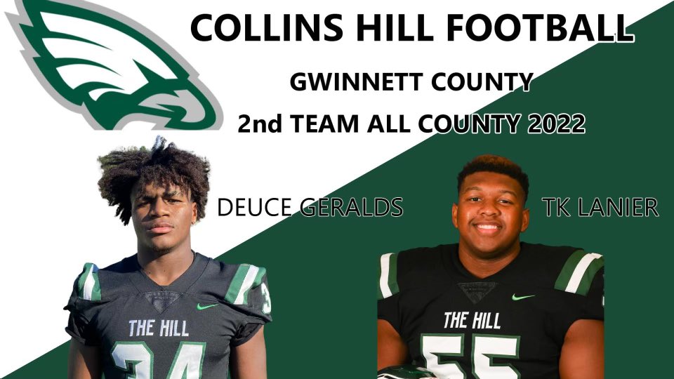 Congrats to our 2nd-Team All County 2022 COLLINS HILL EAGLES 🦅 @DeuceGeralds @TKLanier2 @CoachBeck56 @CoachWright615 @BLinnell2 @coachgeathers @petesnyder7 @CHHSEaglesFB