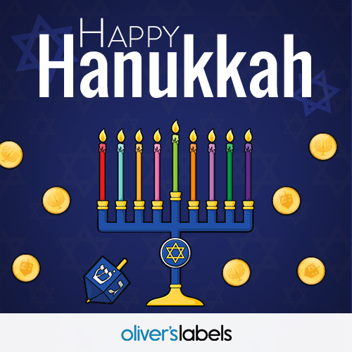 As your menorah glows with light, may all eight days be warm and bright. 
✡️ Happy Hanukkah from Oliver's Labels! ✡️