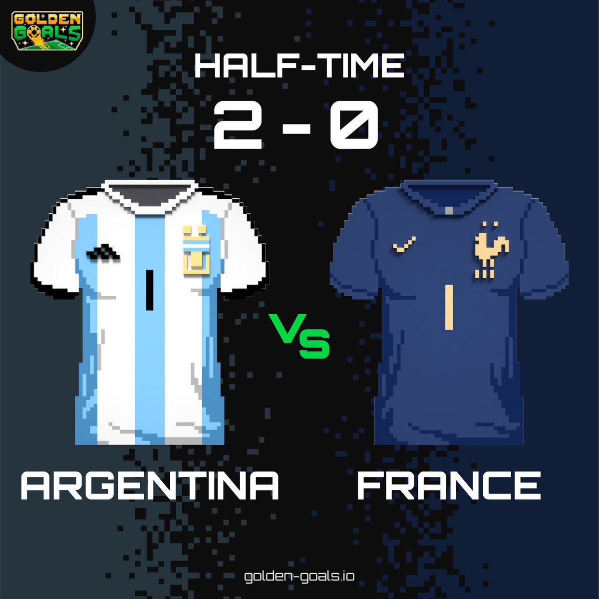 Half-time!

<a href="/Argentina/">🇦🇷 Selección Argentina ⭐⭐⭐</a> Argentina 🇦🇷 2-0 France 🇫🇷 @fff

#WorldCup #ArgentinaVsFrance #NFT #goldengoals #Qatar2022 #ARG #FRA