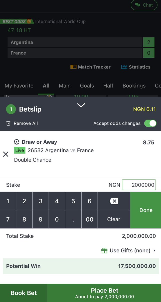 icebubblesng's tweet photo. @legitCalculator If you don’t mind you can put 2m on France win or draw, with that you won’t loose at all… #thinkaboutit https://t.co/l65bhJ7bbV