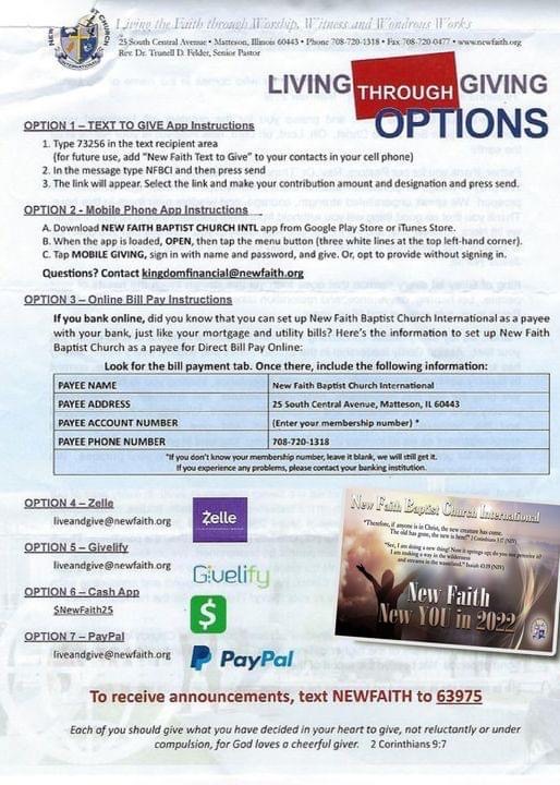NFBCI's tweet photo. NFBCI has several options for you to give! We appreciate you and thank you for your tithes and gifts! https://t.co/BerVSMJXkx